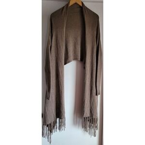 Nuan Cashmere Women's Cardigan Size MBrown Cashmere Sweater Scarf Luxury